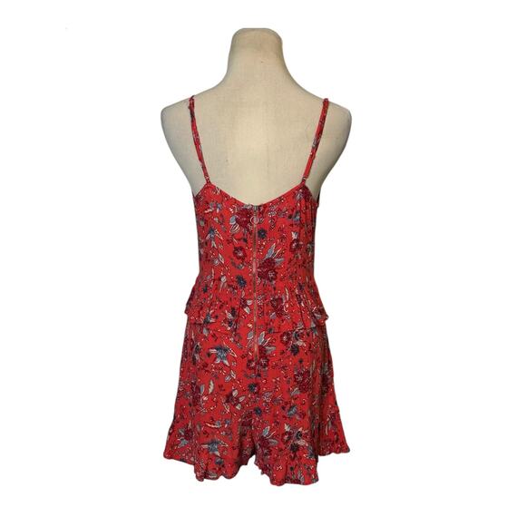 American Eagle red blue tank romper size 4 - Picture 2 of 15
